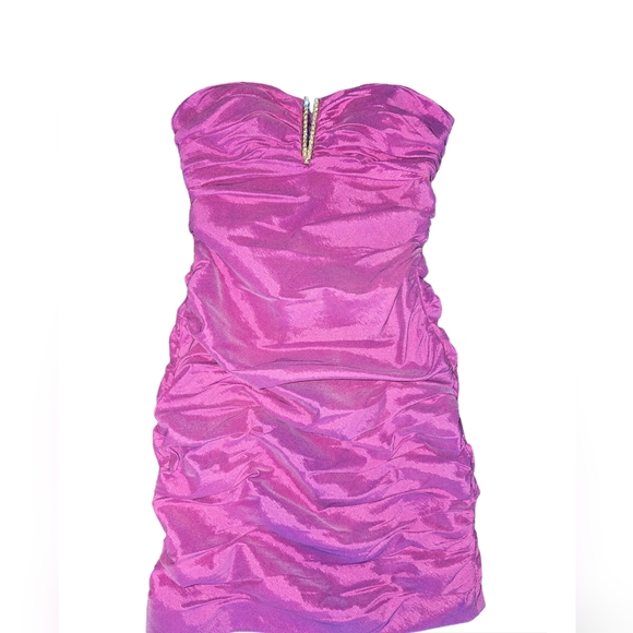 Iridescent Purple Ruched Dress - Picture 1 of 5